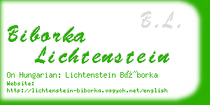 biborka lichtenstein business card